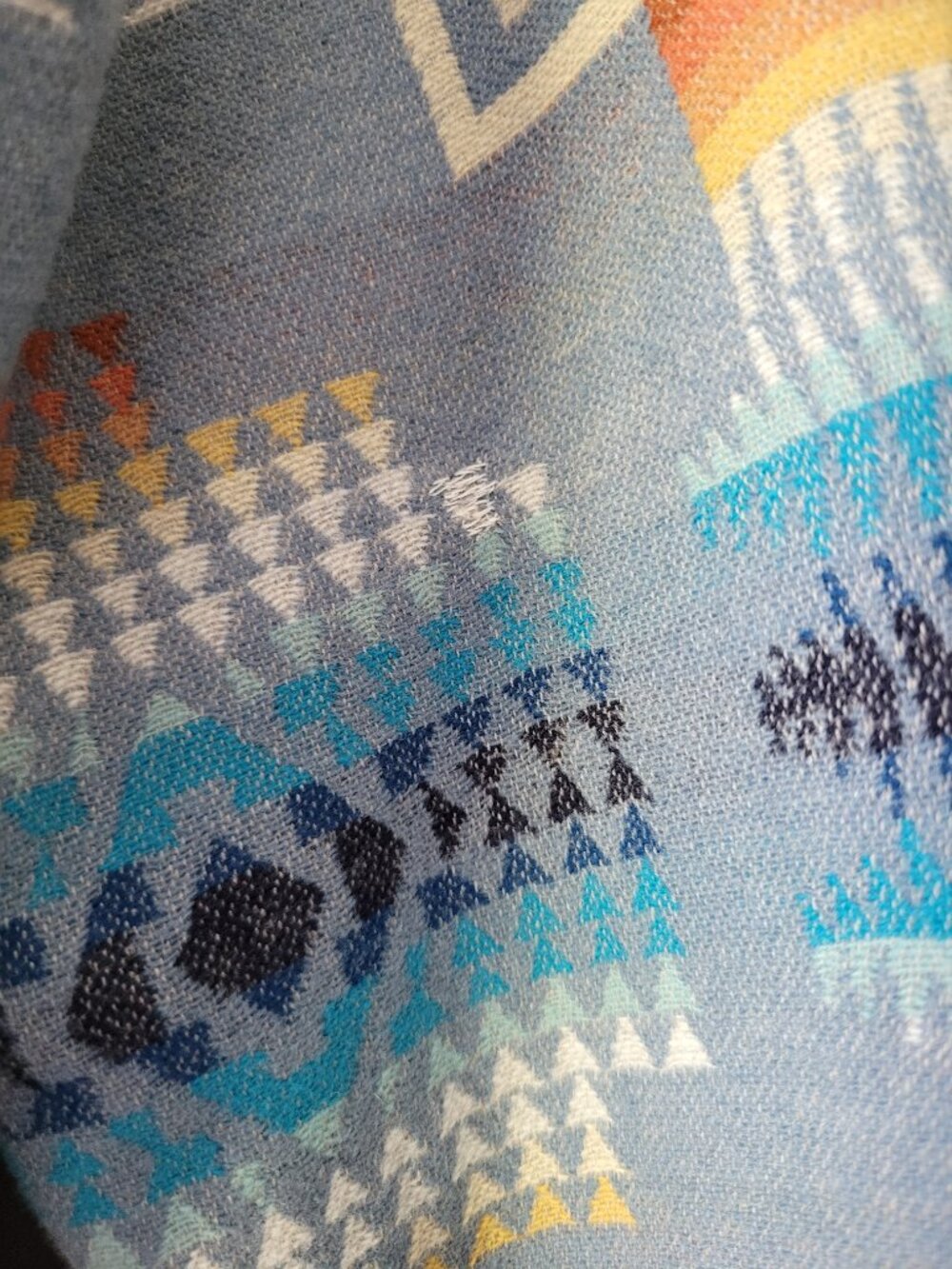 PENDLETON WOMEN'S WOOL BOMBER JACKET NWT L CHIEF JOSEPH PATTERN BLUE MULTI - Picture 10 of 13
